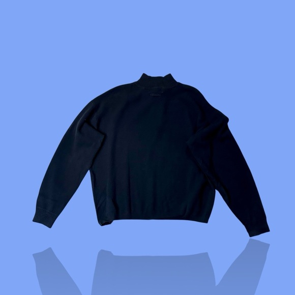 Oscar de la Renta Men's Black Cotton Blend Quarter Zip Collared Sweater Sz XXL - Picture 6 of 9